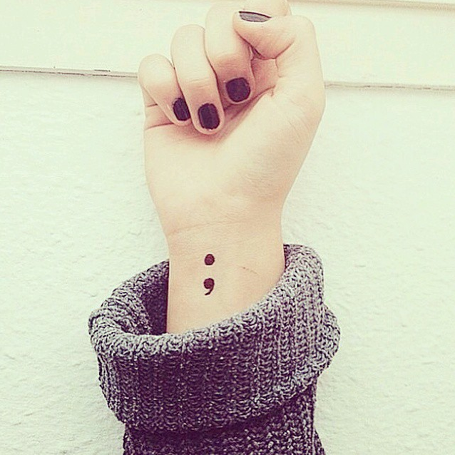 Tatuering med semikolon Tatuering med semikolon